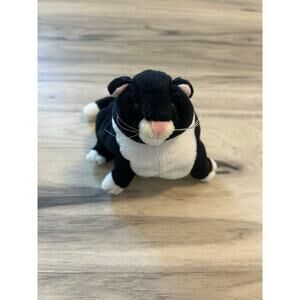 Dakin Applause Big Daddy Fat Cat Beanbag Black White Plush Pampered Pets